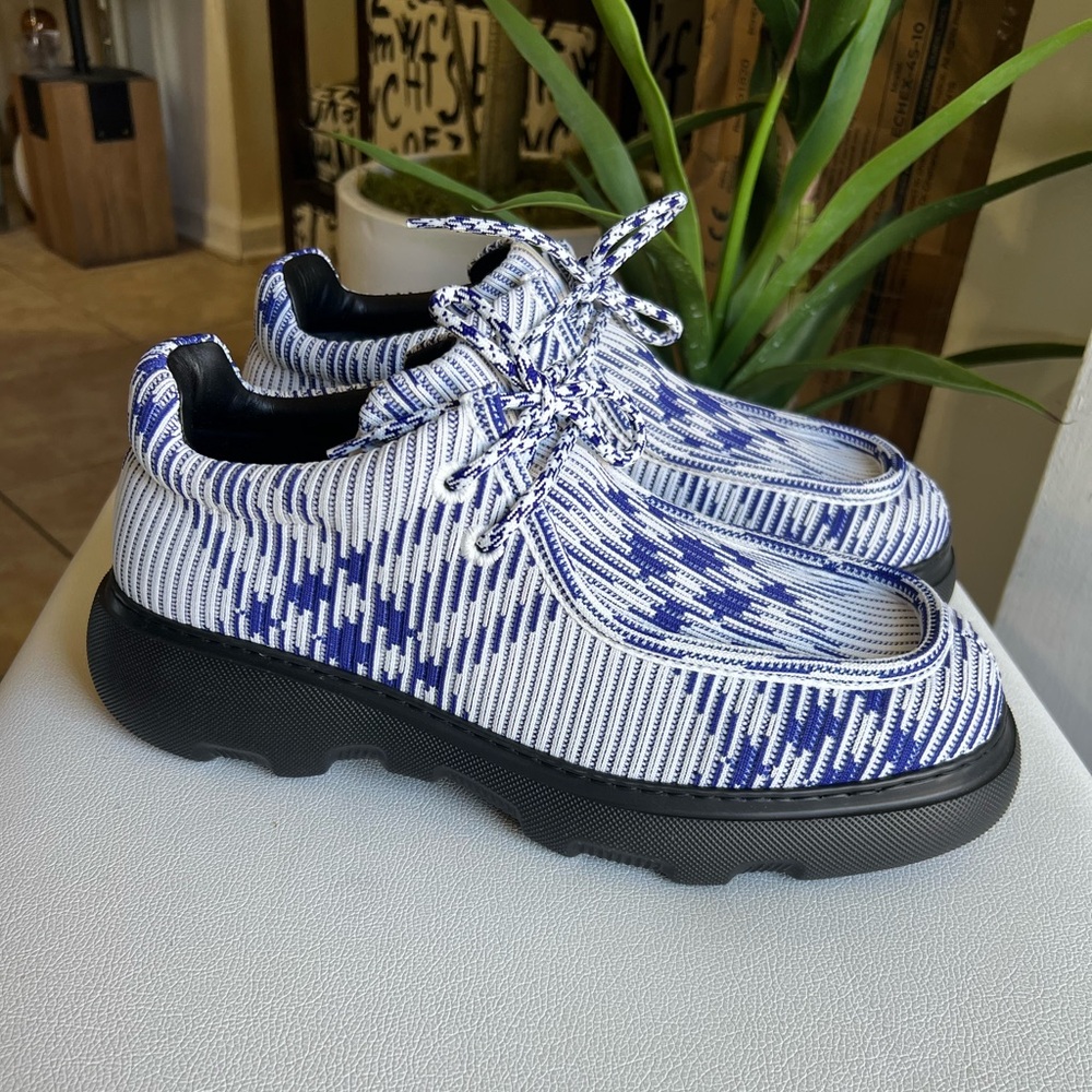 BURBERRY Creeper EKD Check Print Derby Shoes Size 11 (44 IT) SALE!!!